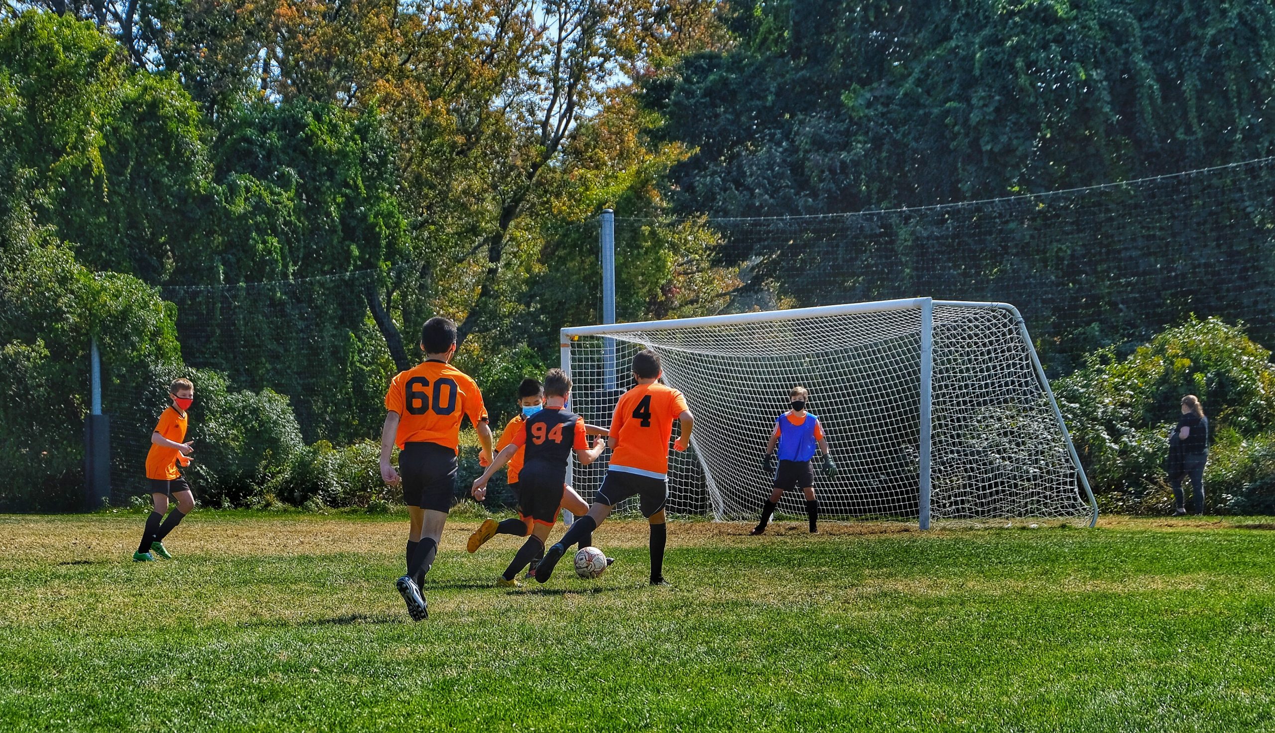 playing football