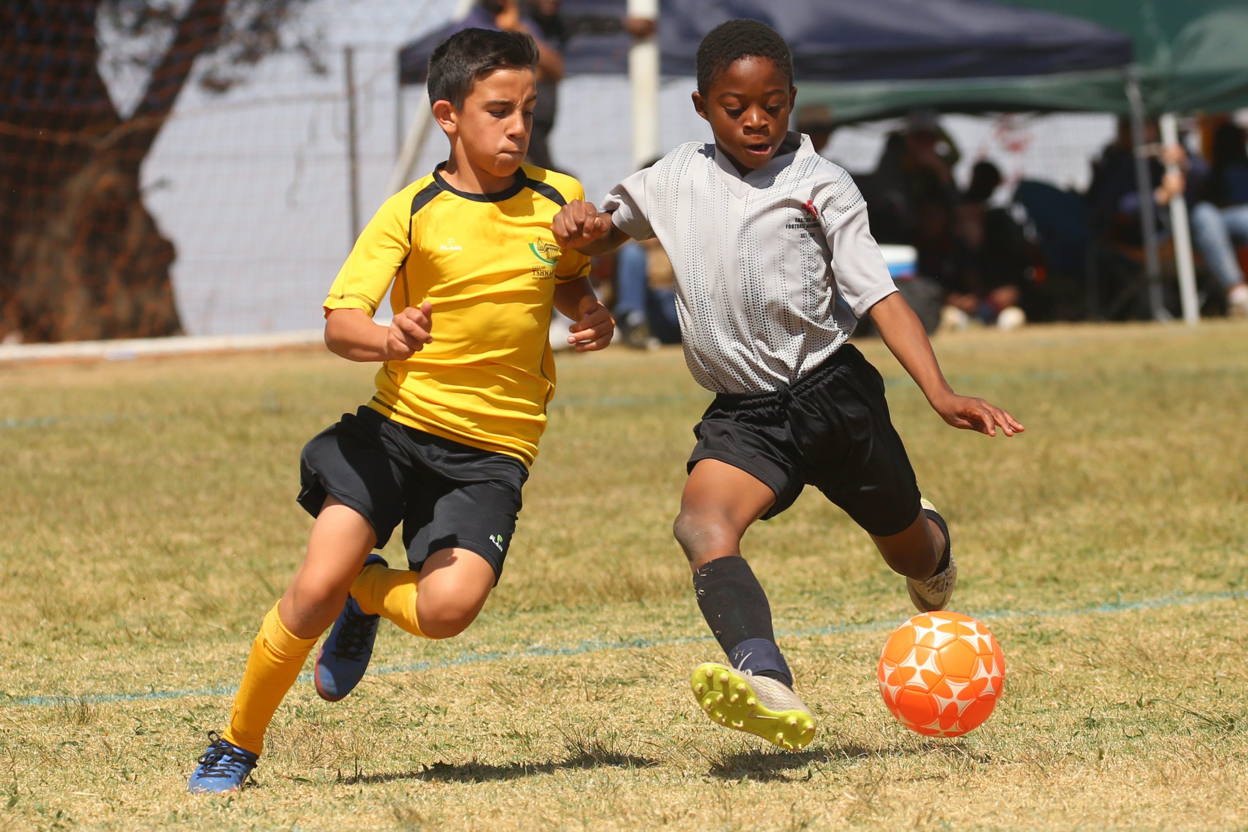 kids playing football