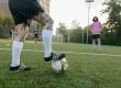playing soccer